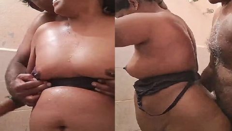 5 months pregnant lady shower nude bath and fucking