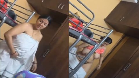 MILF teacher wearing bra after bath viral videos