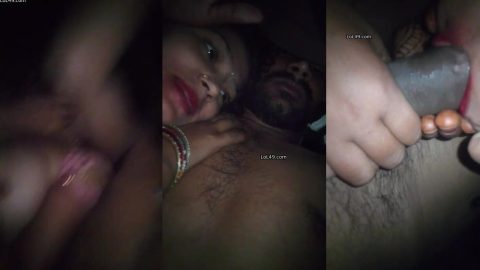 Village married couple night sex wife blowjob and kissing