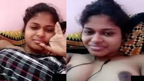 College girlfriend showing boobs on video call