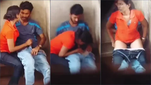 Desi hot girl giving handjob boyfriend in park