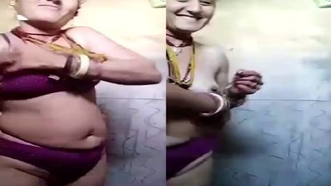 Mature village wife hot show before nude bath