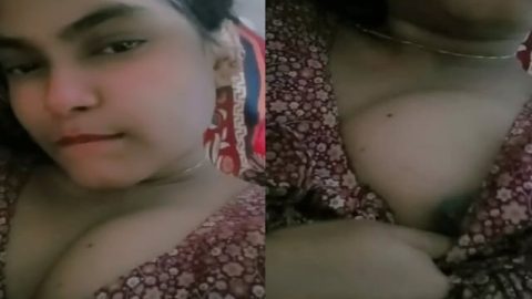 Teasing with nipple slip by sexy and horny girl