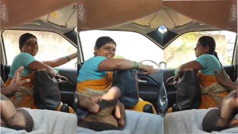Daring Guy Giving Lift To Aunty Flashing Dick