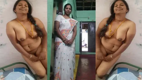 Tamil Aunty Nude Showing in the Bathroom