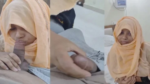 Hijabi Wife Giving Blowjob To Lover , And Talking