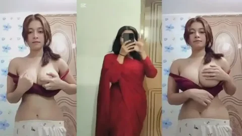 Desi girlfriends hot secret boob press in private MMS Porn